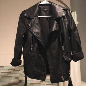 Black leather jacket